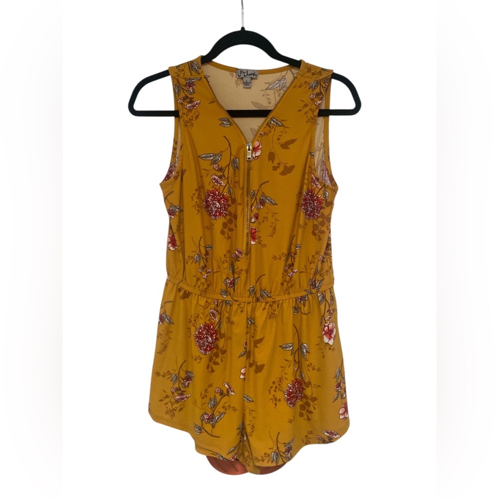 J for Justify Mustard Floral Romper GUC L